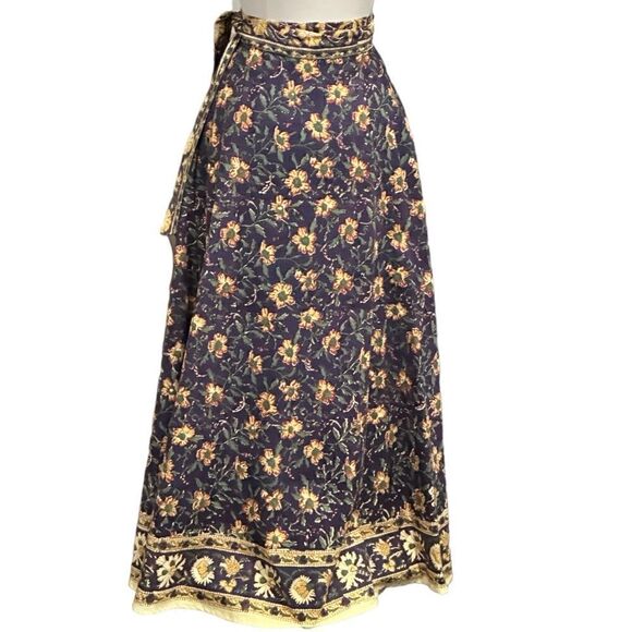 Ethnic Indian Wear Women’s Cotton Hand Printed Boho Maxi Skirt in Size Large - Picture 4 of 10